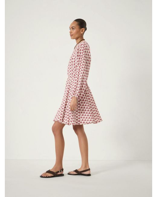 Hush Pink Ines Godet Skirt Crinkle Mini Dress