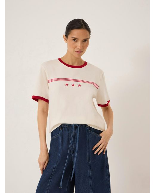 Hush Pink Star Ringer Slim T-Shirt