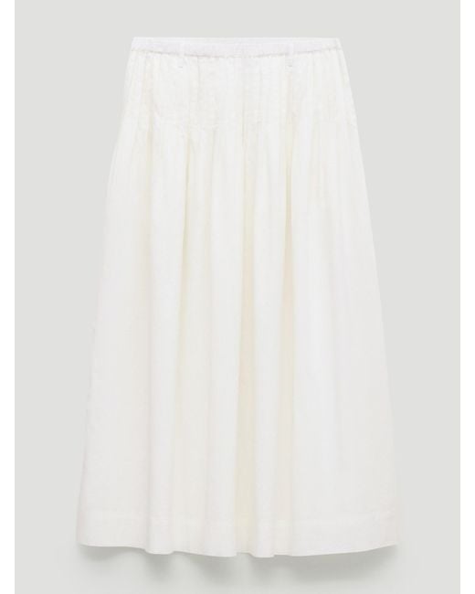 Hush Natural Maddie Pleated Cotton Voile Midi Skirt