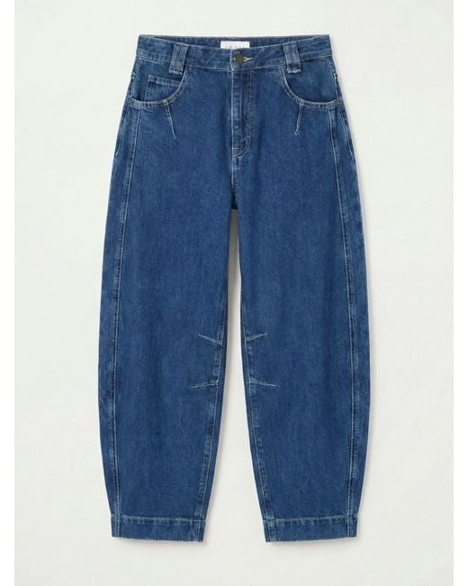 Hush Blue Bryce Seam Detail Barrel Leg Jeans