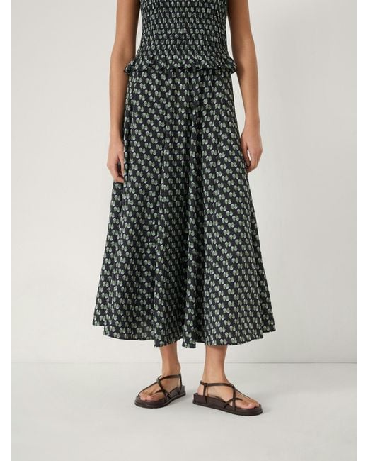 Hush White Mavi Godet Crinkle Midi Skirt