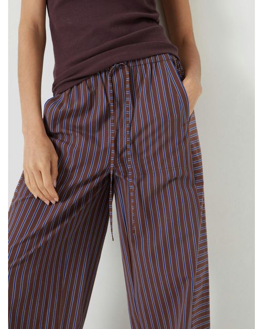 Hush Brown Cotton Stripe Pull On Trousers