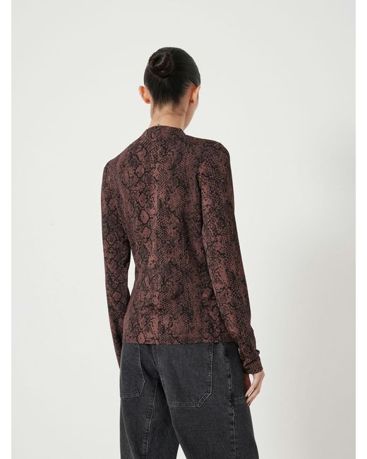 Hush Gray Printed Long Sleeve Top