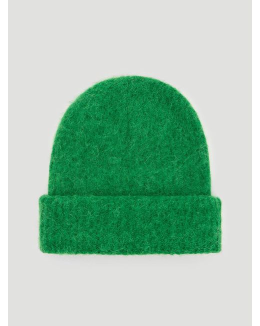 Hush Green Alpaca-Blend Ribbed Beanie