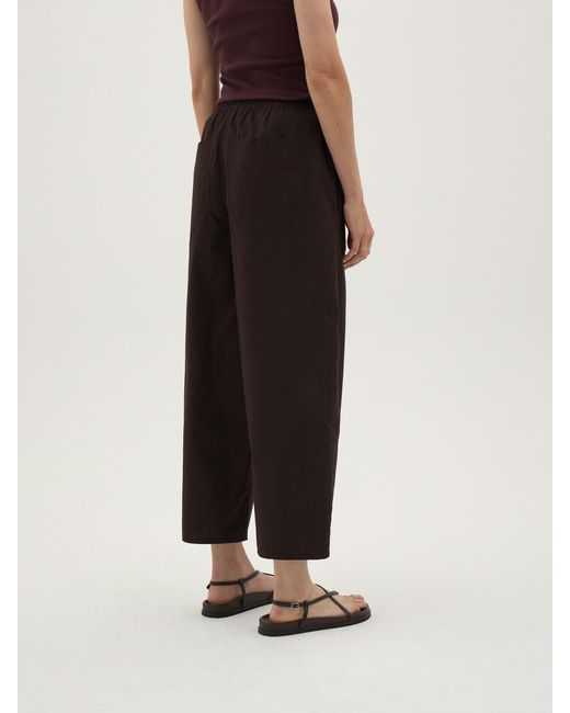 Hush Brown Juno Pull On Laundered Cotton Barrel Leg Trousers