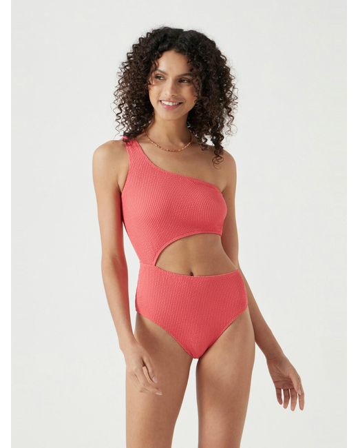 Hush Red Clare Cut-Out Crinkle Swimsuit