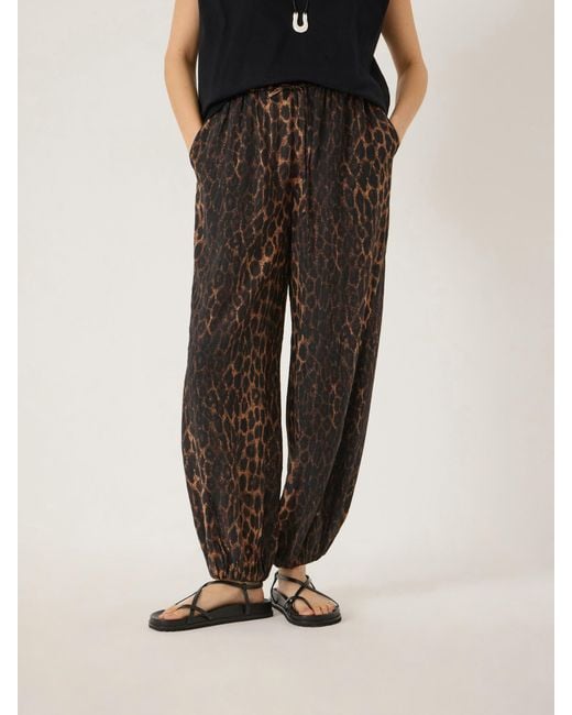 Hush Natural Mako Leopard Balloon Hem Trousers
