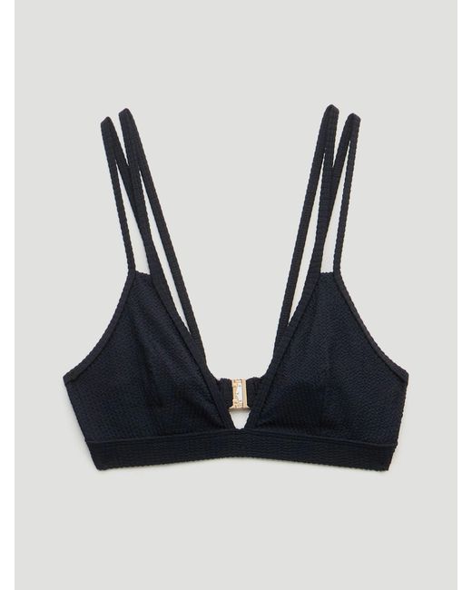 Hush Black Dina Crinkle Bikini Top