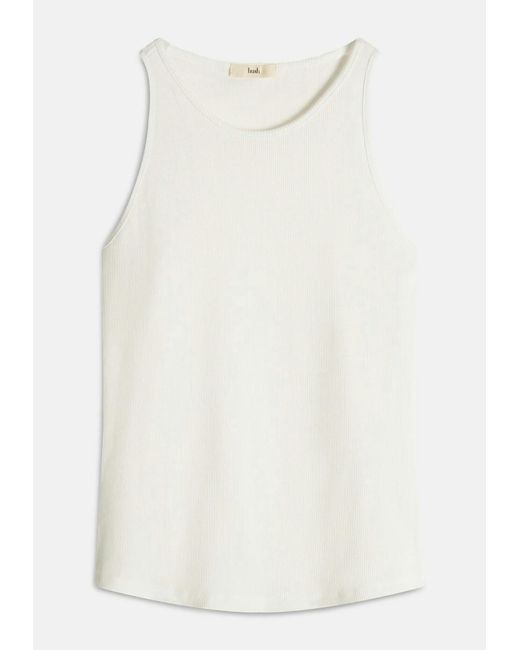 Hush White Scoop Neck Ribbed Vest