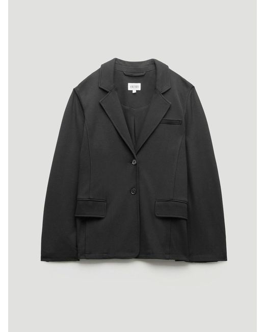 Hush Blue Relaxed Jersey Ponte Blazer