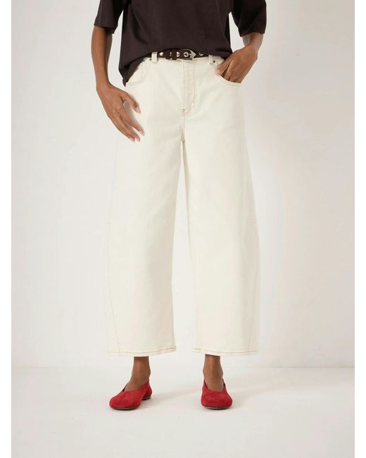 Hush Natural Cropped Bree Horseshoe Barrel Leg Jeans