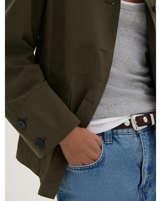 Hush Green Nerina Leopard Collar Cotton Barn Jacket