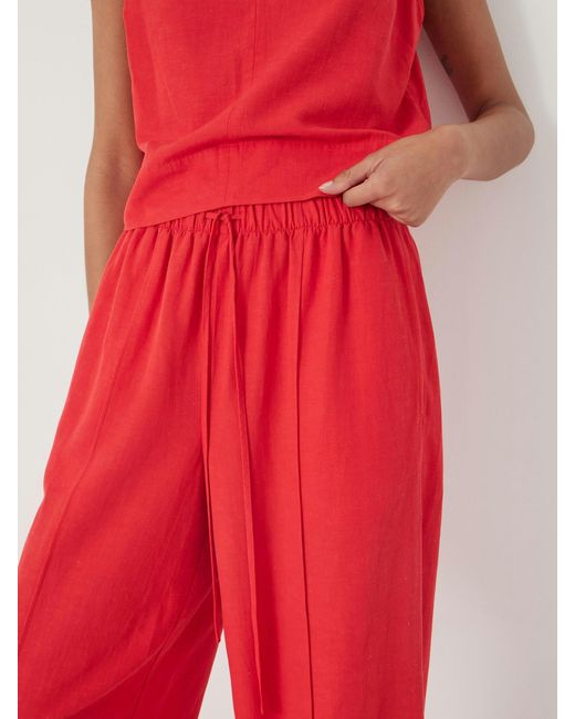 Hush Red Petunia Linen Blend Trousers