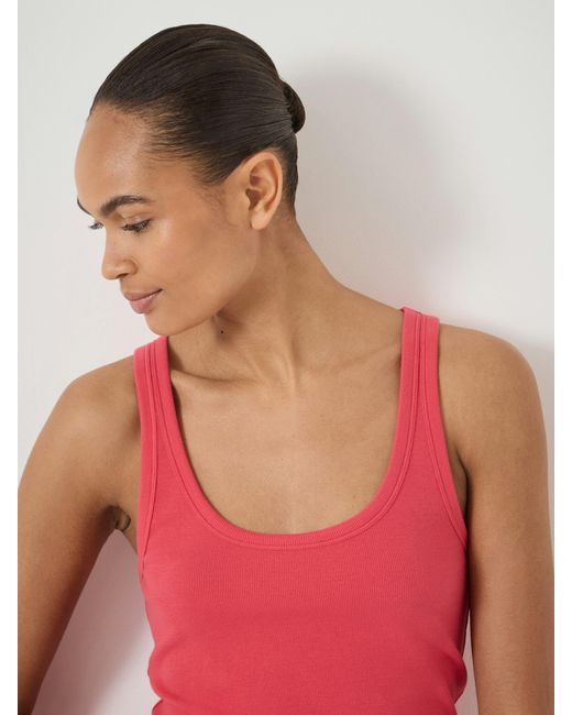 Hush Red Scoop Neck Ribbed Vest