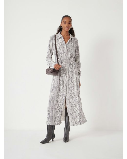 Hush White Rosey Midi Shirt Dress