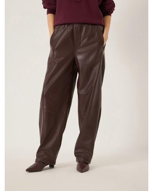 Hush Red Calista Wool Blend Barrel Trouser
