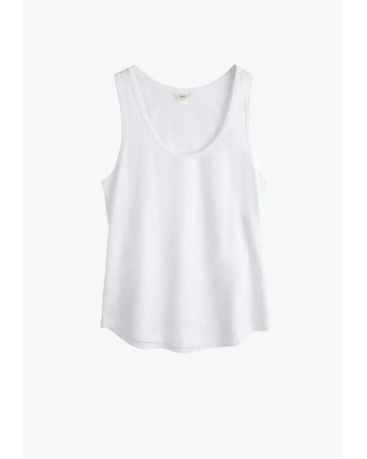 Hush White Cotton Slub Tank Top