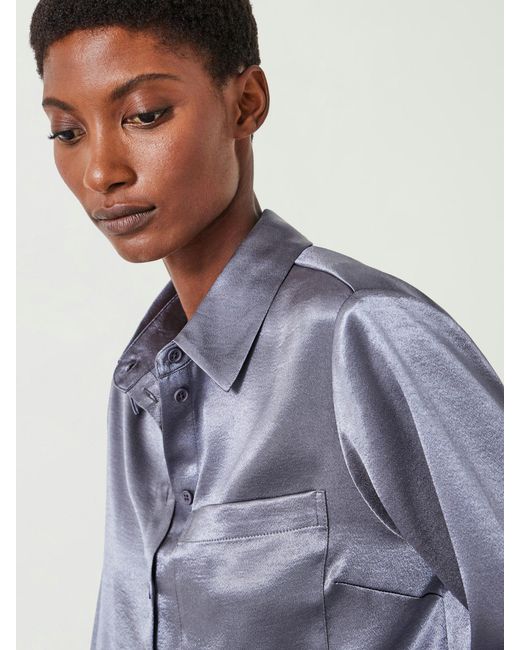 Hush Blue Rita Satin Shirt