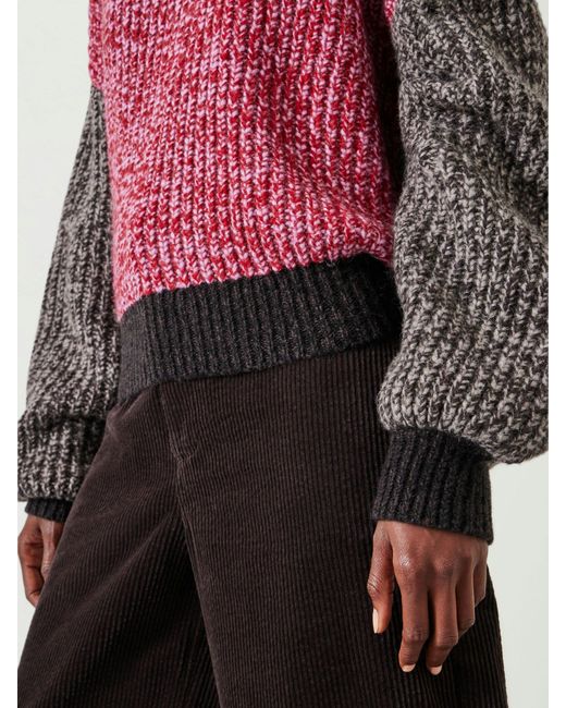 Hush Red Pippa Wool Blend Colourblock Jumper