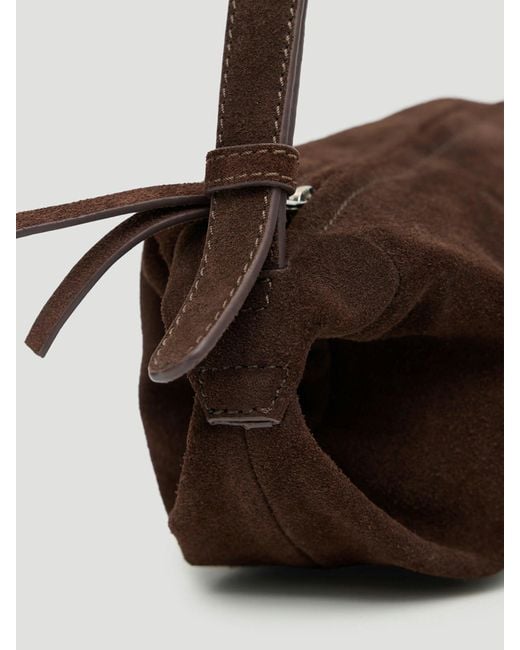 Hush Blue Suede Barrel Bag