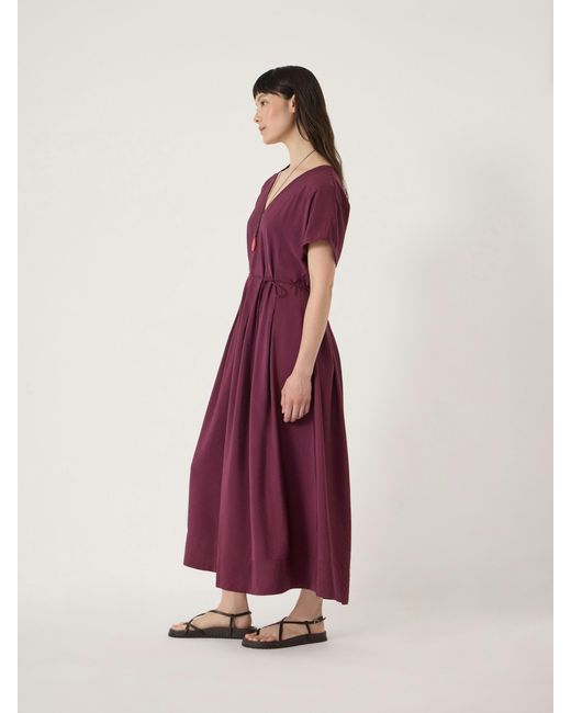 Hush Purple Bronte Pleated Midi Dress