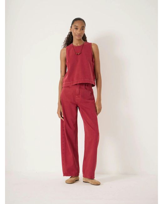 Hush Red Valerie Denim Shell Top