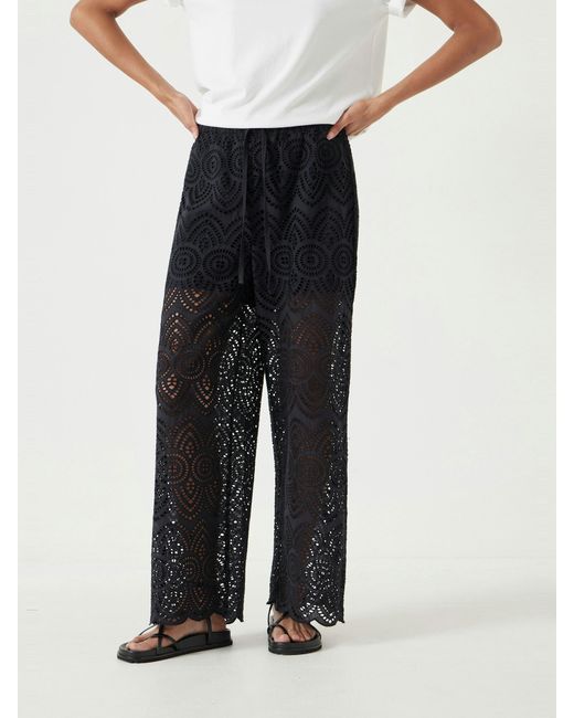 Hush White Cotton Broderie Trousers