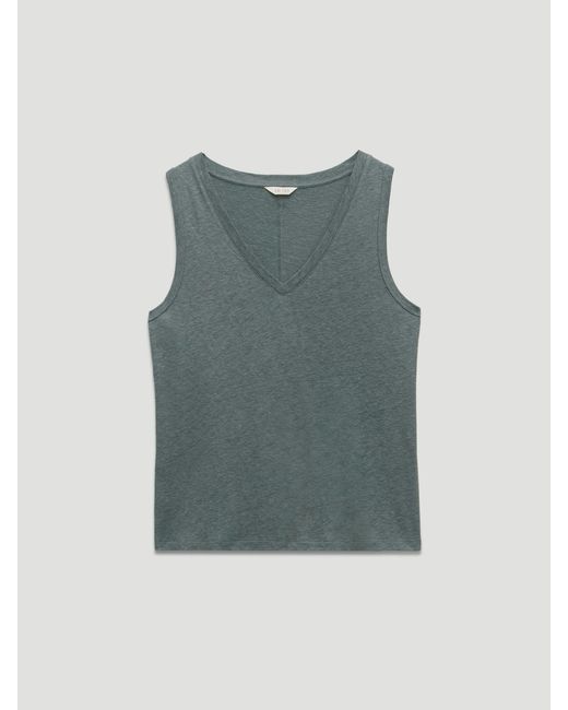 Hush White Lio Linen V Neck Vest