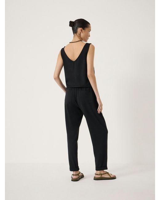 Hush Black Cropped Jersey Jumpsuit