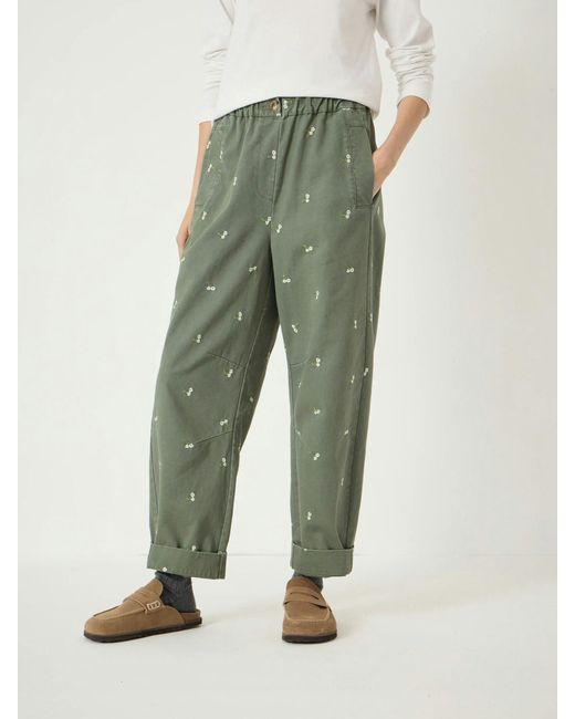 Hush Green Jack Barrell Leg Embroidered Trousers