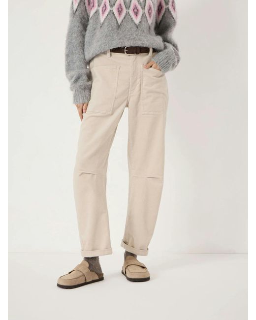 Hush Natural Corduroy Cordi Barrel Leg Trousers