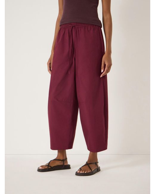 Hush Juno Pull On Laundered Cotton Barrel Leg Trousers