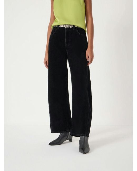 Hush White Velvet Cropped Bree Barrel Leg Jeans