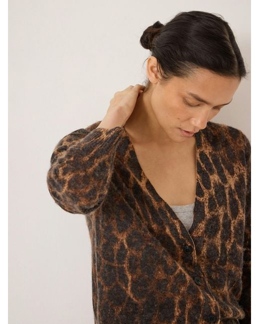 Hush Black Cynthia Leopard Print Knitted Cardigan
