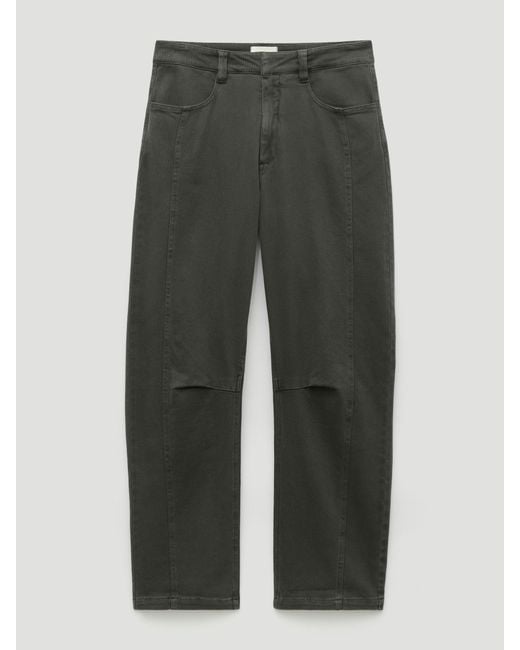 Hush Blue Cordi Warm Twill Barrel Leg Trousers