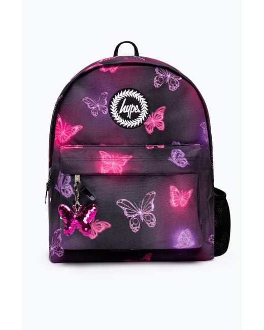 Hype Pink Hype Girls Iconic/ Chrome Glow Butterfly Backpack