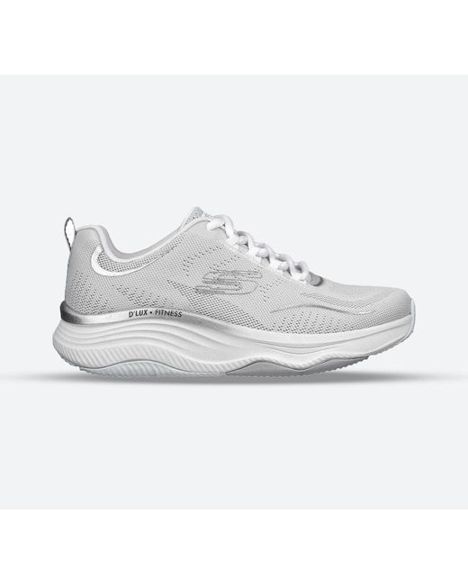 fjerne Fordeling tobak Skechers 's Wide Fit 149837 D'lux Fitness Pure Glam Trainers in White | Lyst