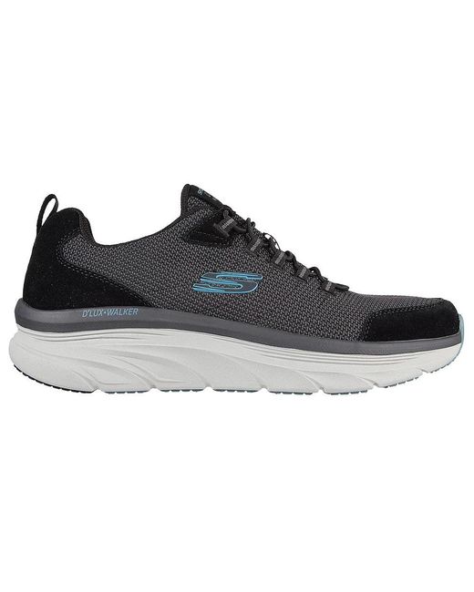 Skechers 's Wide Fit Bersaga 232263 D'lux Walking Trainers in Black for ...