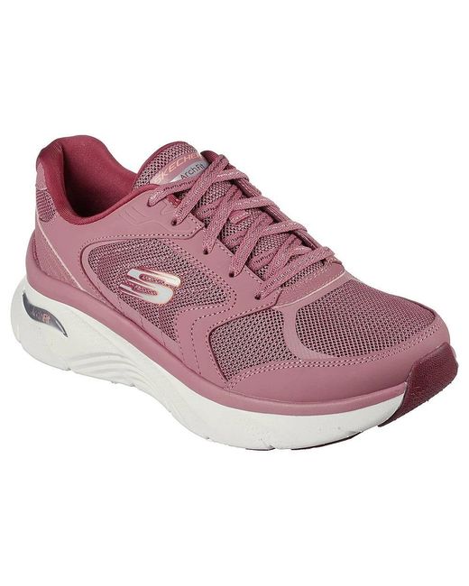 Skechers 's Wide Fit 149686 Relaxed Fit Arch Fit D'lux Trainers in Pink |  Lyst