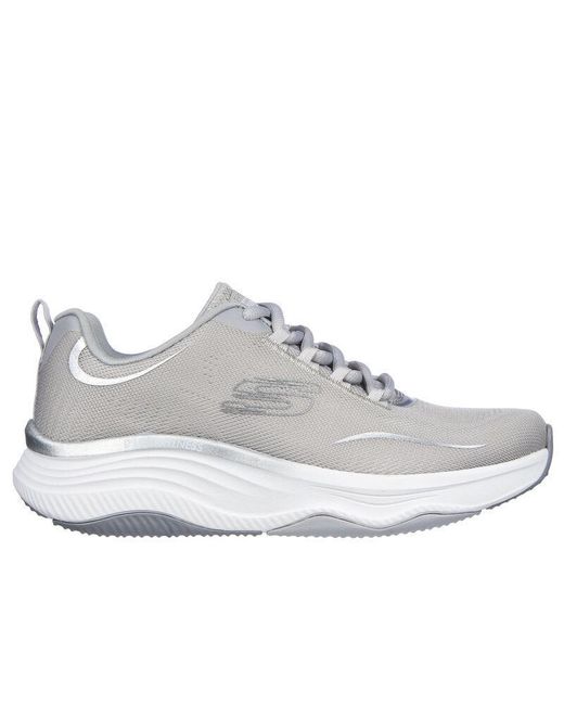 Skechers 's Wide Fit 149837 D'lux Fitness Pure Glam Trainers in Gray | Lyst