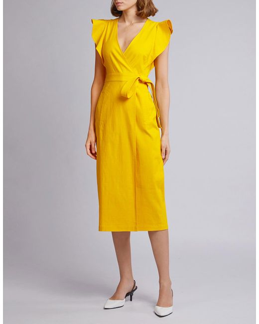 alc yellow walker dress