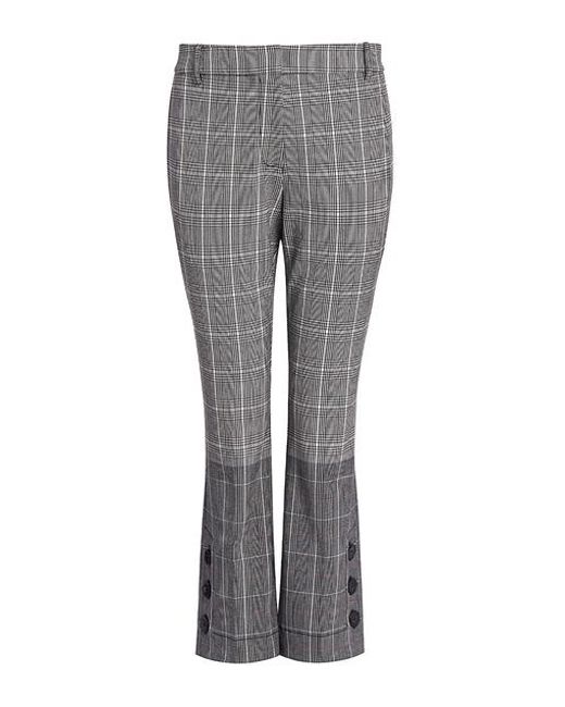 10 Crosby Derek Lam Two-toned Plaid Flannel Side Button Flare Cropped Pants - Lyst