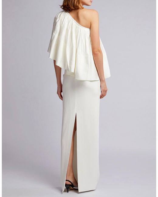 Solace London Synthetic Lison Ruffled One-shoulder Maxi Dress in White - Lyst
