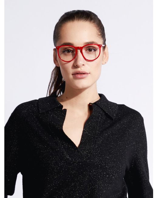 Gucci Havana Frame Round Eyeglasses - Lyst
