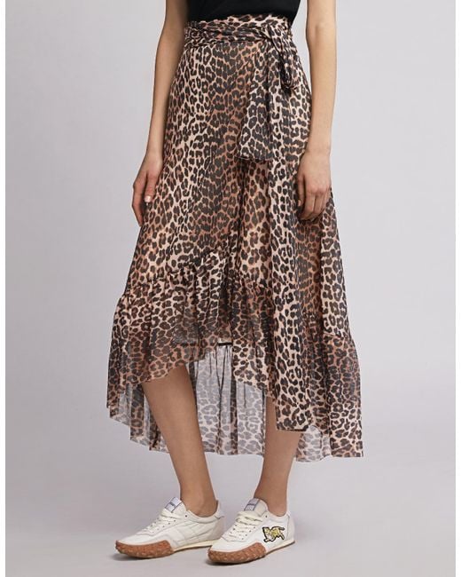 ganni tilden mesh leopard