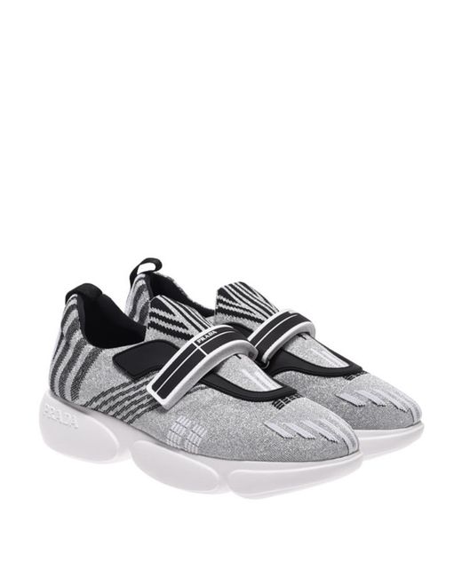 prada silver platform sneakers