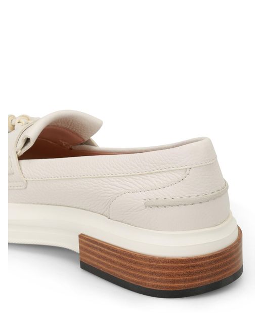Tod's Leather White Sporty Loafers With 