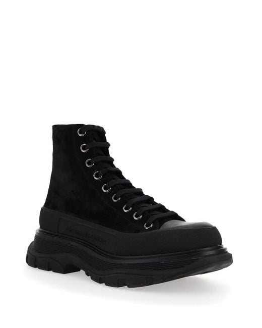 alexander mcqueen puffer tread slick ankle boots