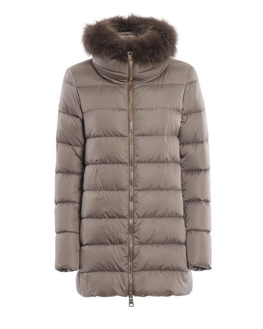 grey cropped fur jacket