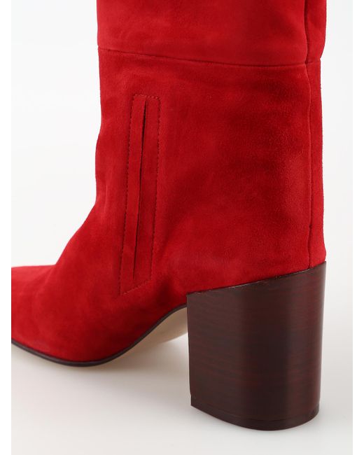 stuart weitzman red suede boots